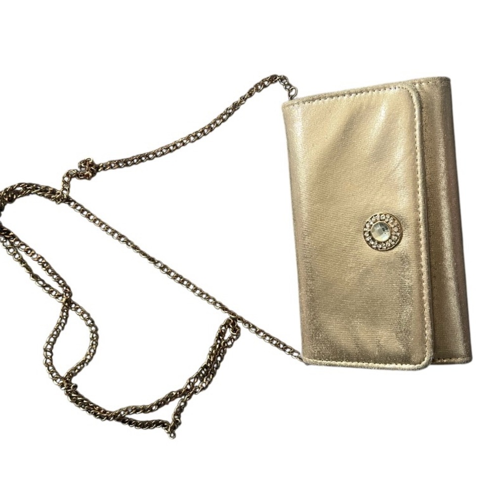 Luxurious Gold Wallet with Chain Strap